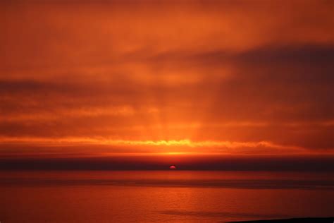 Dramtic Orange Sky Beach Sunset Hd Nature 4k Wallpapers Images
