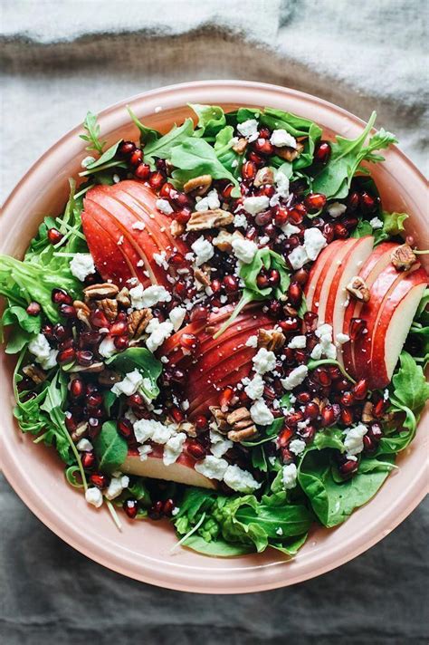 Apple Pomegranate Harvest Salad Recipe Easy Healthy Salad Autumn