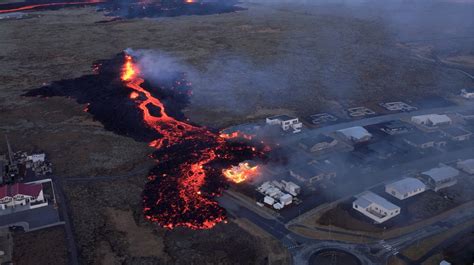 Iceland Volcano Battle To Save Grindavik After Lava Reaches Village