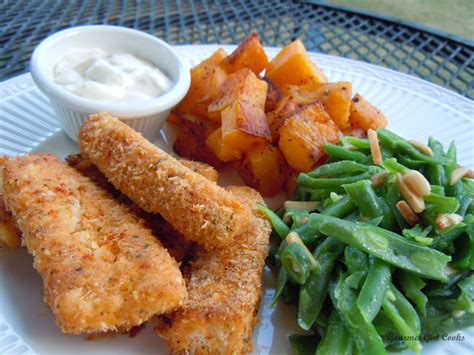 Gourmet Girl Cooks Oven Fried Fish Sticks And Roasted Butternut Squash