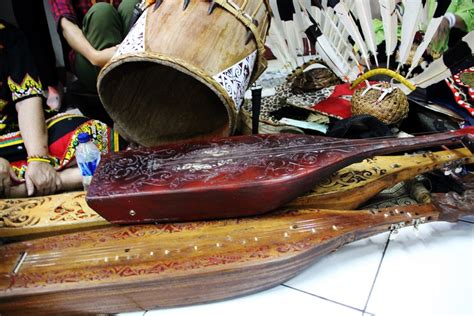 Sape Alat Musik Pengiring Tari Tarian Masyarakat Dayak Indonesia Kaya