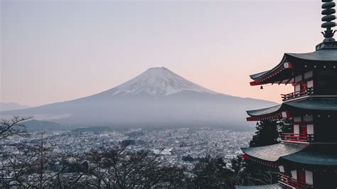 Mount Fuji City Japan Landscape Scenery 8k 169 Wallpaper Pc Desktop
