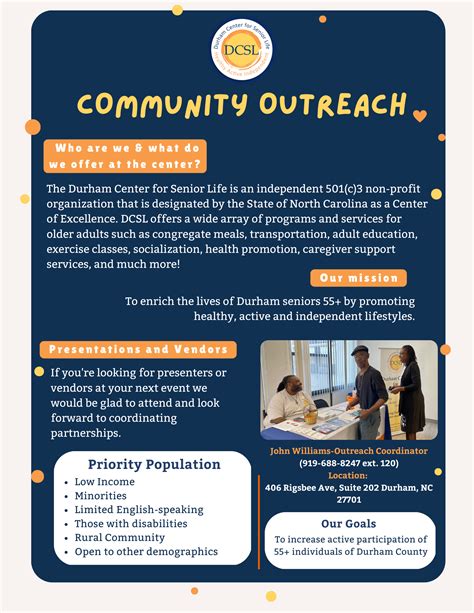Community Outreach Durham Center For Senior Life Nonprofit Organization