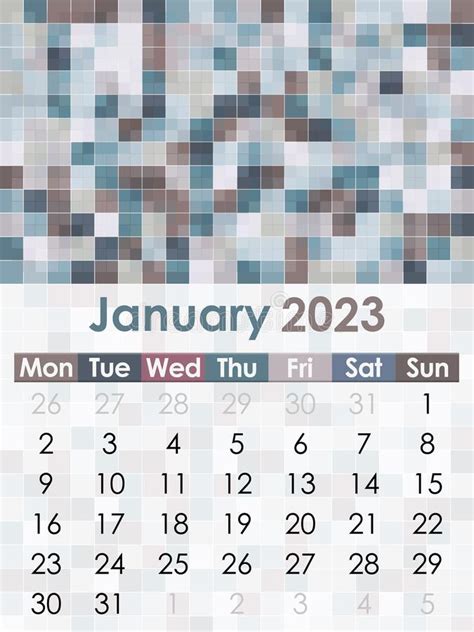 January 2023 Calendar Stock Vector Illustration Of Kitten 236511986