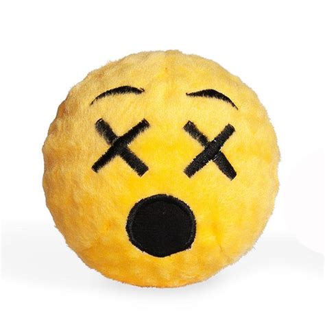 Emoji Faballs Dog Toy Astonished Cross Eyed Dog Toys