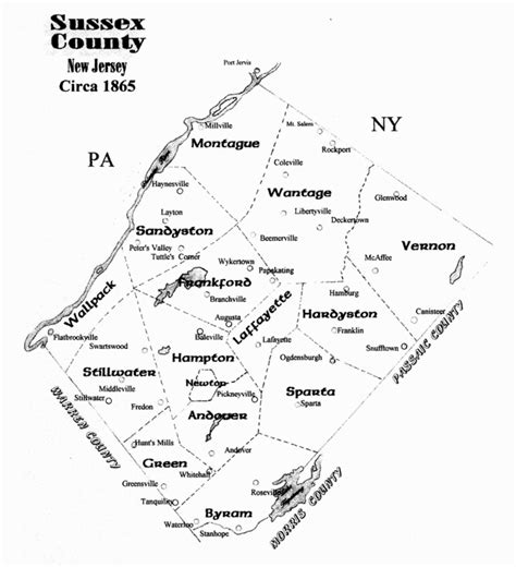 THERE S NO PLACE LIKE HOME Sussex County New Jersey Map From 1865