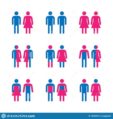 Gender Symbol Set Stock Vector Illustration Of Blue