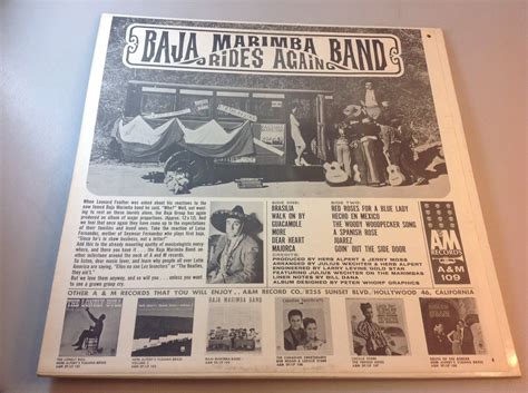 Baja Marimba Band Rides Again 1965 Lp Album Aandm Records Lp 109 Ebay