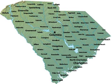 Map Of South Carolina Cities Map Of Zip Codes