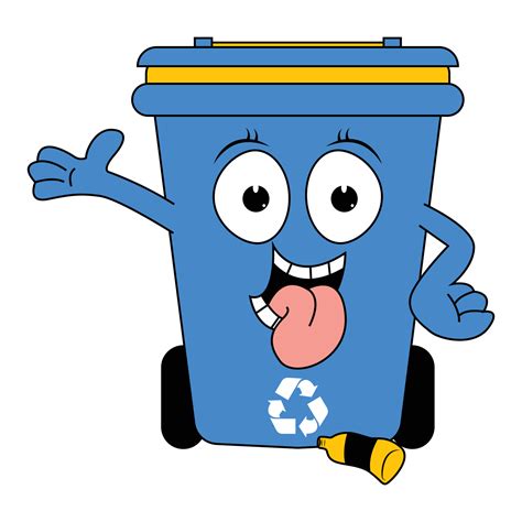 Cute Recycling Bin Cartoon Illustration 12345265 Vector Art At Vecteezy