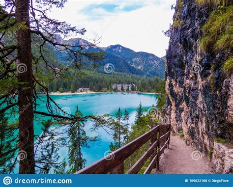 Lake Braies Dolomites Italy Stock Photo Image Of Blue Dolomites