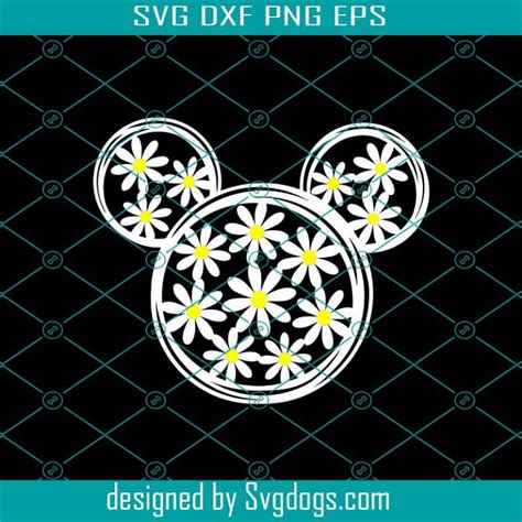 Mickey Head Daisies Svg, For T-shirts Svg, Disney Spring Svg - SVGDOGS.COM