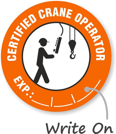 Certified Crane Operator Hard Hat Decals Signs Sku Hh 0442