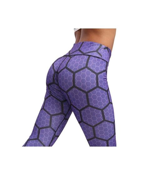 Honeycomb Digital Printed Leggings Women Workout High Waist Pants