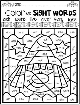 Math worksheets for 1st class. Halloween Color by Sight Words First Grade by Kindergarten ...