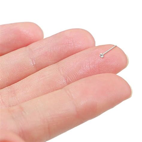 Teeny Tiny 1mm Cz Sterling Silver Nose Stud Nose Ring Silver Etsy