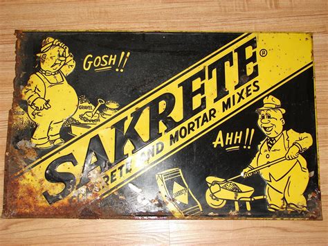 Vintage 1930s Metal Advertising Sign Sakrete By Daffyslanding Advertising