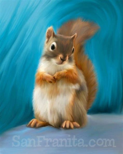 Squirrel Painting Cute Squirrel Squirrels Squirrel Print Digital