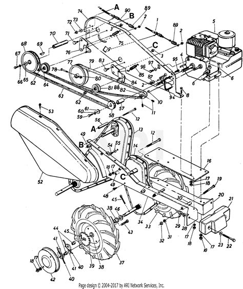 Mtd 215 403 190 4 Hp Rear Tine Tiller Rb 530 1985 Parts Diagram For