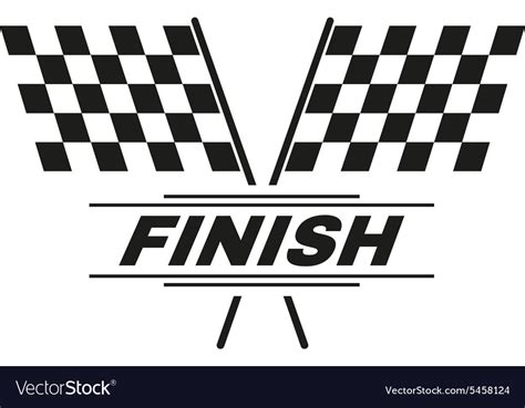 The Race Flag Icon Finish Symbol Flat Royalty Free Vector
