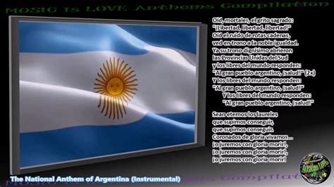 Argentina National Anthem Himno Nacional Argentino Instrumental With