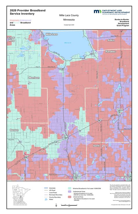 Mille Lacs County Broadband Profile 2020: Red rating: Ranking out 69 of
