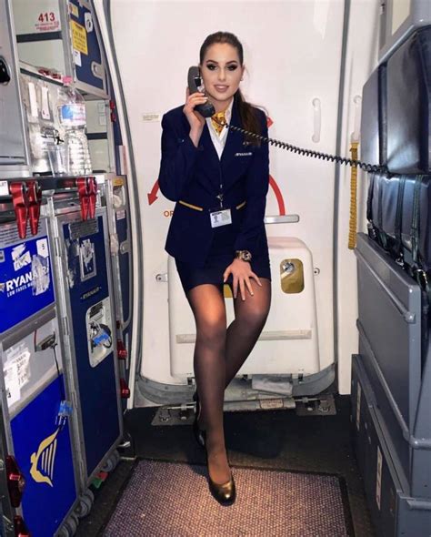 Hot Flight Attendants With And Without Their Uniforms Pics