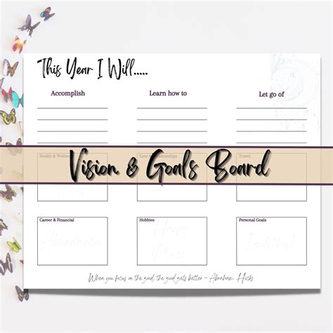 Vision Board Template Goal Board Intention Setting You Are Worthy