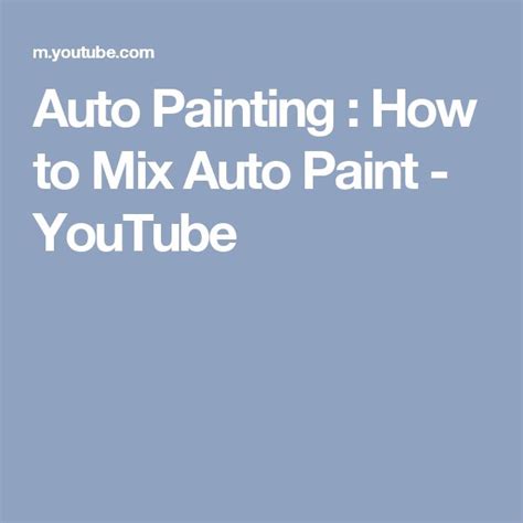 Auto Painting How To Mix Auto Paint Youtube Car Painting