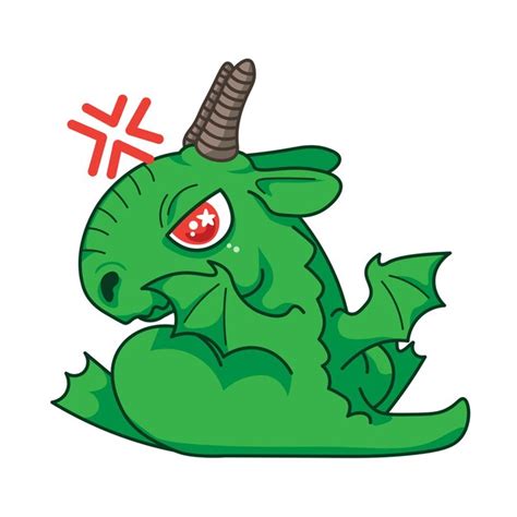 Premium Vector Cute Angry Dragon Green Dragon