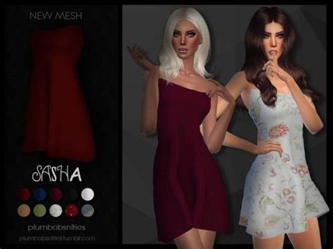 The Sims Resource Sasha Dress By Plumbobs N Fries • Sims 4 Downloads