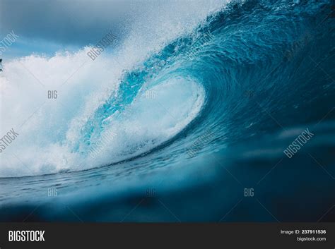 Big Ocean Blue Wave Image And Photo Free Trial Bigstock