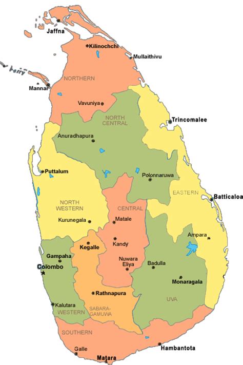 Sri Lanka Map Provinces