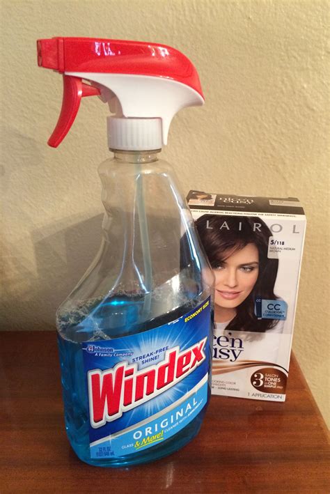 While a professional product designed to remove dye stains. My hair stylist told me you can use Windex on a cotton pad ...