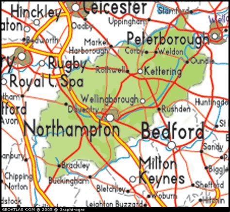 Map Of Northamptonshire England Uk Map Uk Atlas