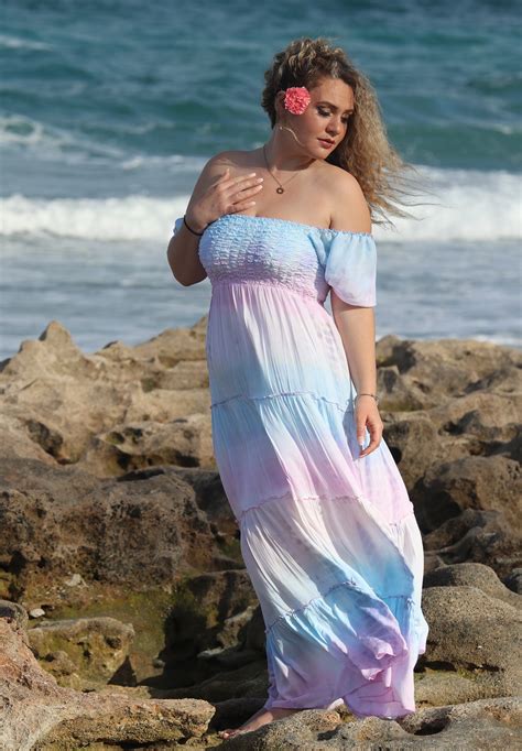 Tropical Sundress Maxi Off The Shoulder Romance By The Sea Pastel