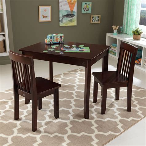 To accommodate the younger and smaller set, lipper international offers this table and chair set. KidKraft Avalon Kids 3 Piece Rectangular Table and Chair ...