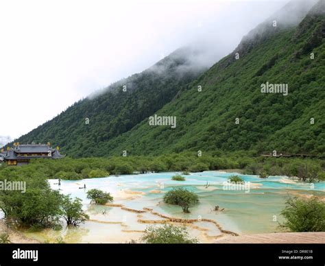 Five Color Pond In Huanglong China Stock Photo Alamy