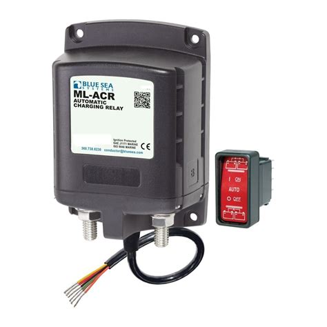 Battery charging threshold voltage by dropping the required amount of supply voltage to the relay coil. Blue Sea ML_ACR Automatic Charging Relay