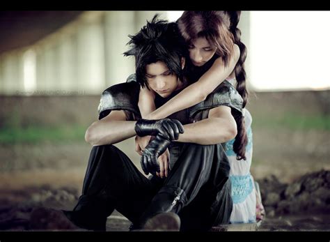 Looking In Sky Blue Eyes Zack And Aerith Cosplay By Narga Lifestream