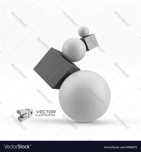 Composition Of 3d Geometric Shapes Royalty Free Vector Image