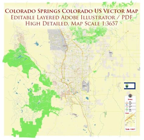 Idaho Springs Colorado Us Map Vector Exact City Plan High Detailed