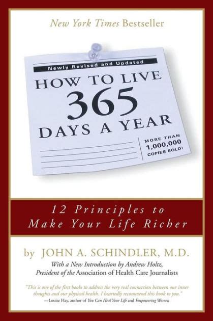How To Live 365 Days A Year By John A Schindler Paperback Barnes