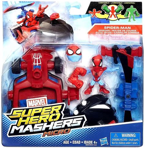 Marvel Super Hero Mashers Micro Spider Man Speeder Mini Figure Set Hasbro ToyWiz