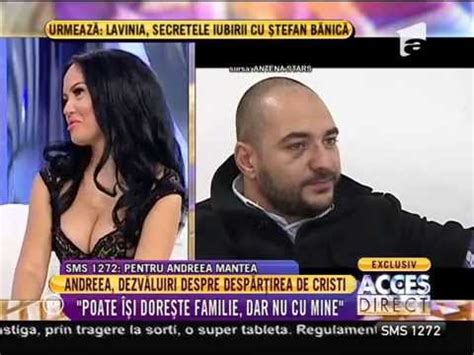 Cristi mitrea a recunoscut ce îl doare foarte tare, iar fanii andreei mantea sunt de părere că bruneta se va supăra foarte tare când va auzi asta. Cristi Mitrea, fostul iubit al Andreei Mantea, relatează ...