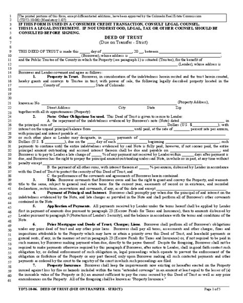 Colorado Fillable Release Of Deed Of Trust Form Printable Forms Free