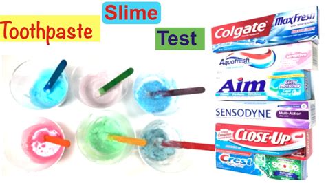 Toothpaste Slime Test With Colgateaquafreshaimsensodyneclose Up And