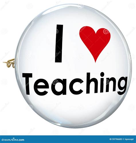 I Love Teaching Heart Button Pin Proud Teacher School Education Stock