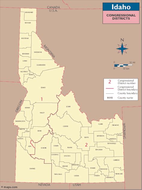 Idaho Congressional Districts Map By From Worlds