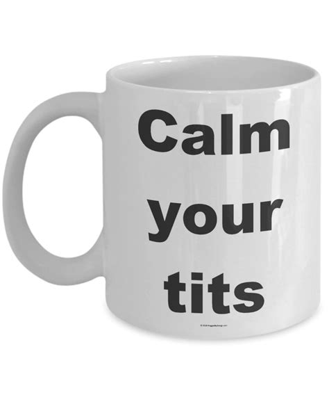 offensive coffee mug calm your tits great t for people etsy